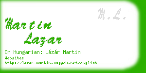 martin lazar business card