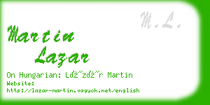 martin lazar business card